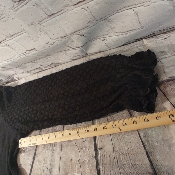 Madewell Textured Black Eyelet Mix Ruffle Longsleeve Top XXL - Picture 8 of 15